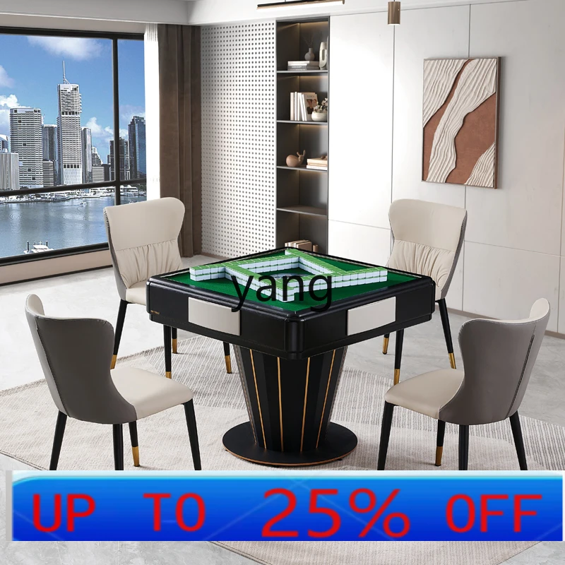 

Lmm solid wood mahjong dining table dual-purpose round dining table and chairs automatic mahjong machine integrated household