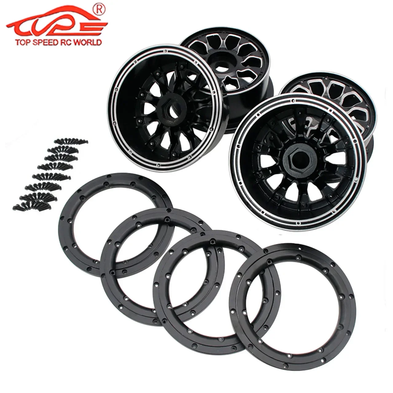Metalen Achter Voorwiel Hub met Ring Set voor 1/5 HPI KM Rofun Rovan Gtb Racing Baja 5B Ss of 5T Truck Rc Auto Onderdelen