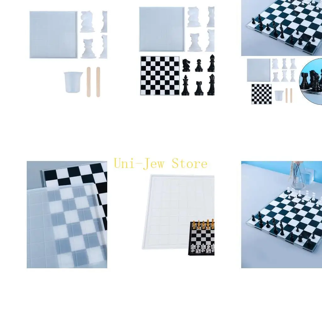 

40GB 1 Set Chess Pieces Crystal Epoxy Resin Mold Handmade Chessborad Casting Silicone Mould