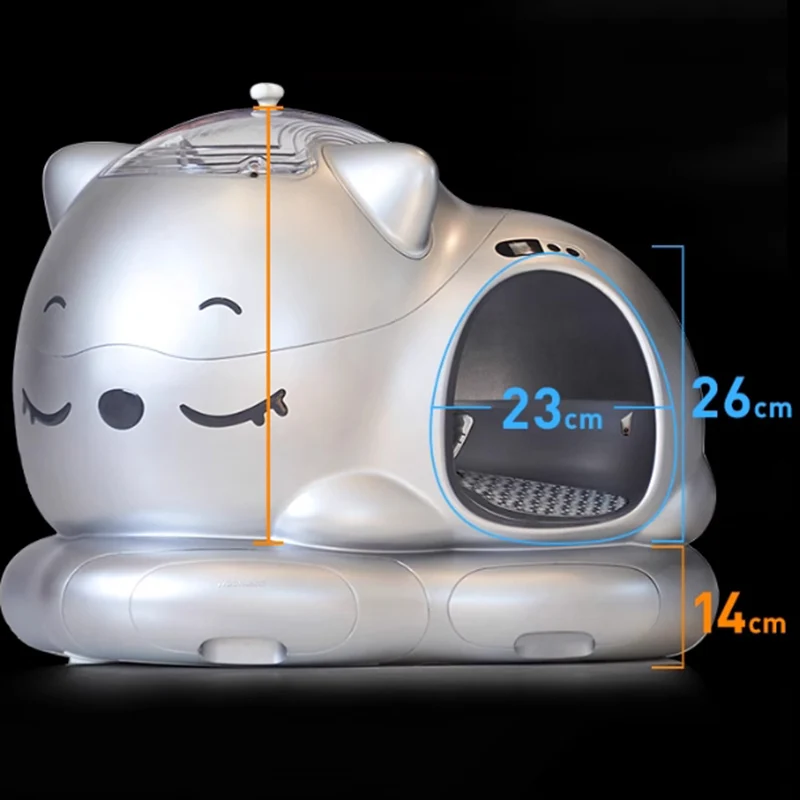 الذكية التلقائي المفتوحة 10L صندوق نفايات القط كبير مزيل الروائح الكريهة مكافحة سبلاش مجرفة آلة منخفضة الضوضاء توقيت تنظيف صندوق نفايات القط #6