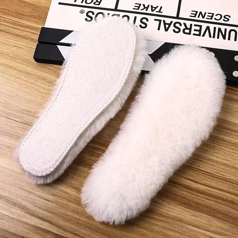 Genuine Sheepskin Fleece Insoles Men Women Winter Thick Cashmere Thermal Real Wool Insoles for Shoes Inner Soles for Snow Boots - Image 7