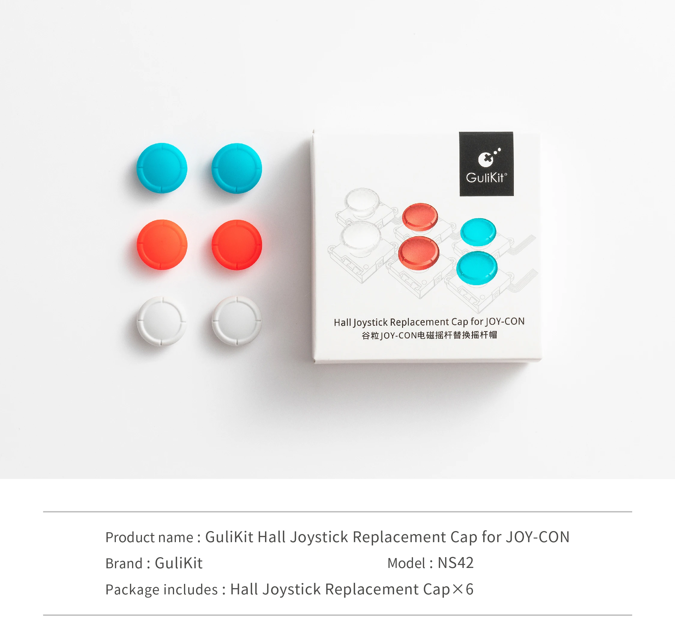 Tapa de repuesto de Joystick GuliKit NS42 Hall para JOY-CON, carcasa de repuesto compatible con Joystick GuliKit Hall NS40, accesorios de juego