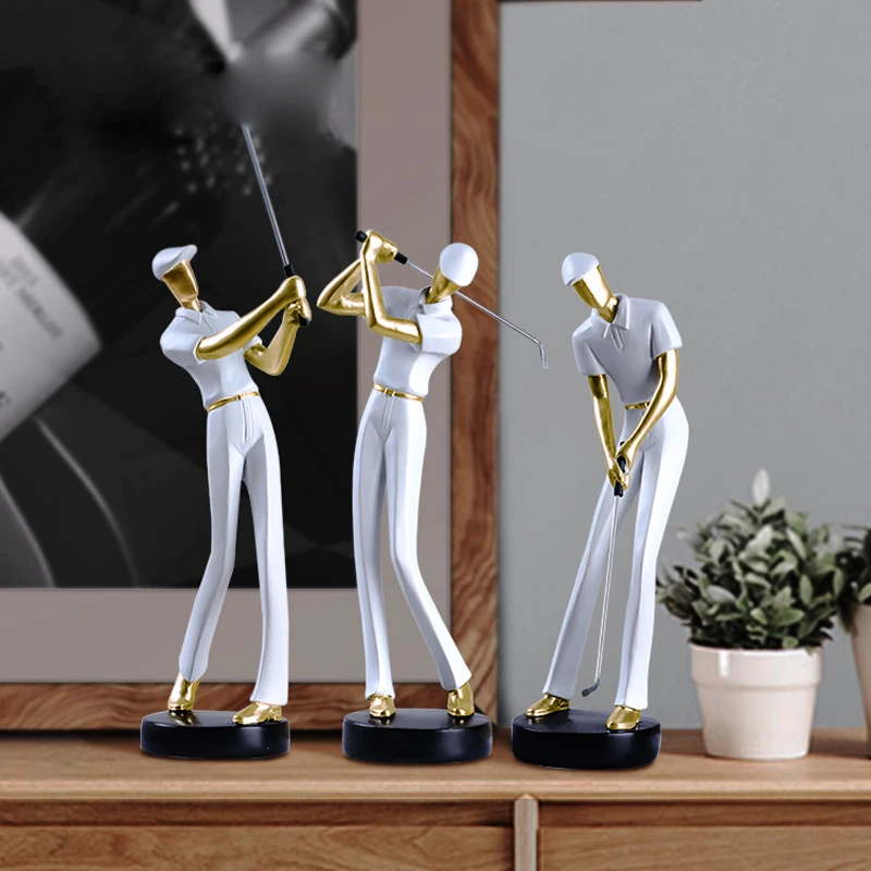 

Modern Golf Figures Desktop Ornaments Arts and Crafts Figurines Resin Fairy Garden Miniatures Living Room Home Accessories