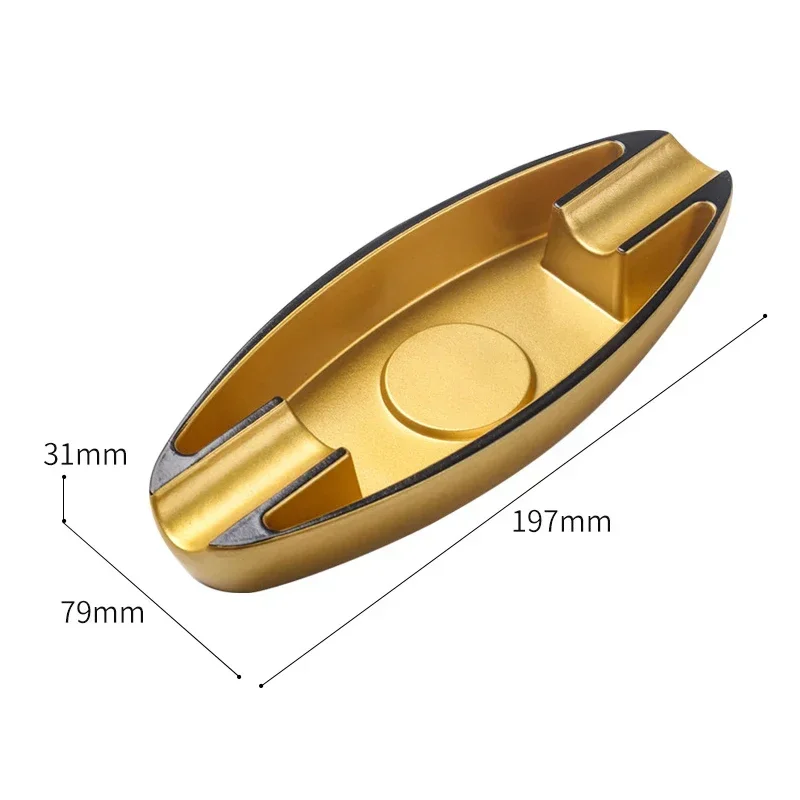 Monsoon Boat Shaped Cigar Ashtray Lightweight And Portable Ashtray Luxurious And Atmospheric Dual Slot For Home Office Outdoor