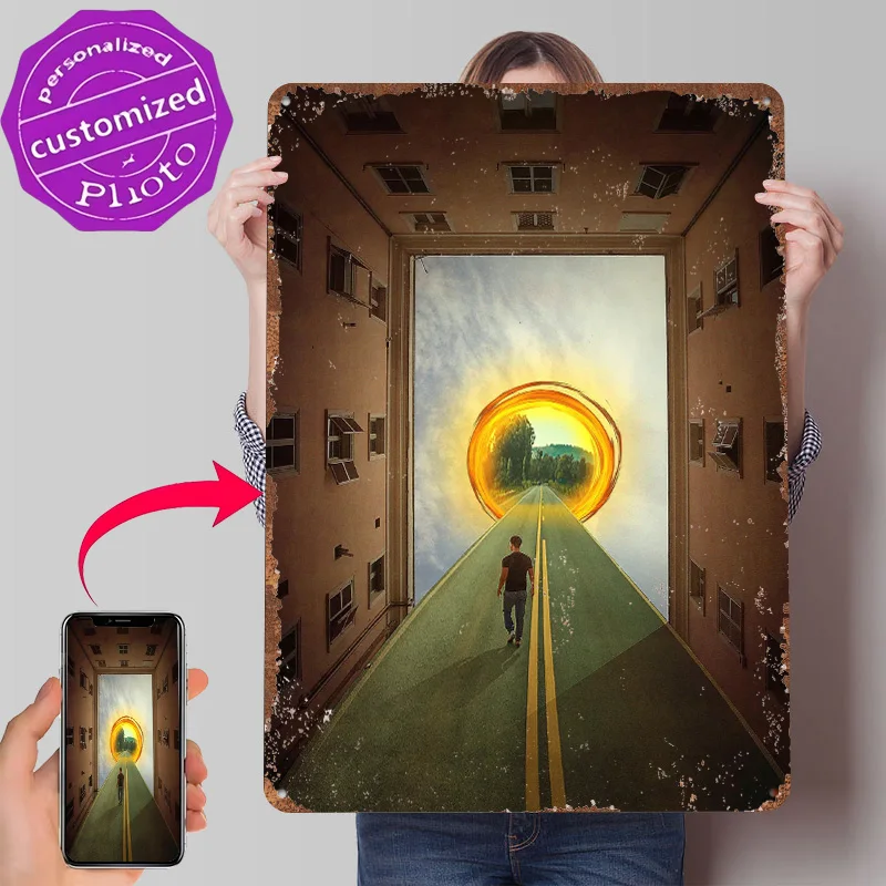 Portal Metal Poster Customized Wall Art Retro Vintage Tinplate Signs for Bathroom Decor Room Accessories Home Decorations House