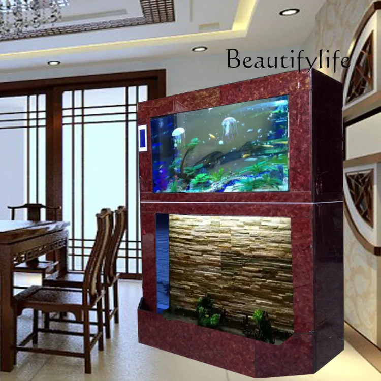 fish tank ecological glass aquarium fish tank water wall screen large and medium-sized living room partition fish tank