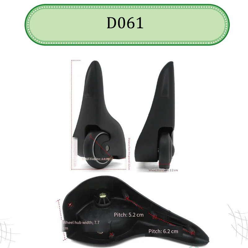 For D061 Universal Luggage Front Wheel Locking Kit Straight-Roll Luggage Wheel Replacement Kit