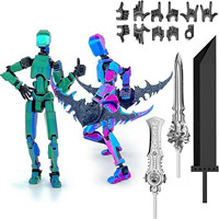 2PCS Titan 13 Action Figures Set T13 Figure 3D Printed Multi-Jointed Movable Lucky Action Figure Nova 13 Action Figure Dummy