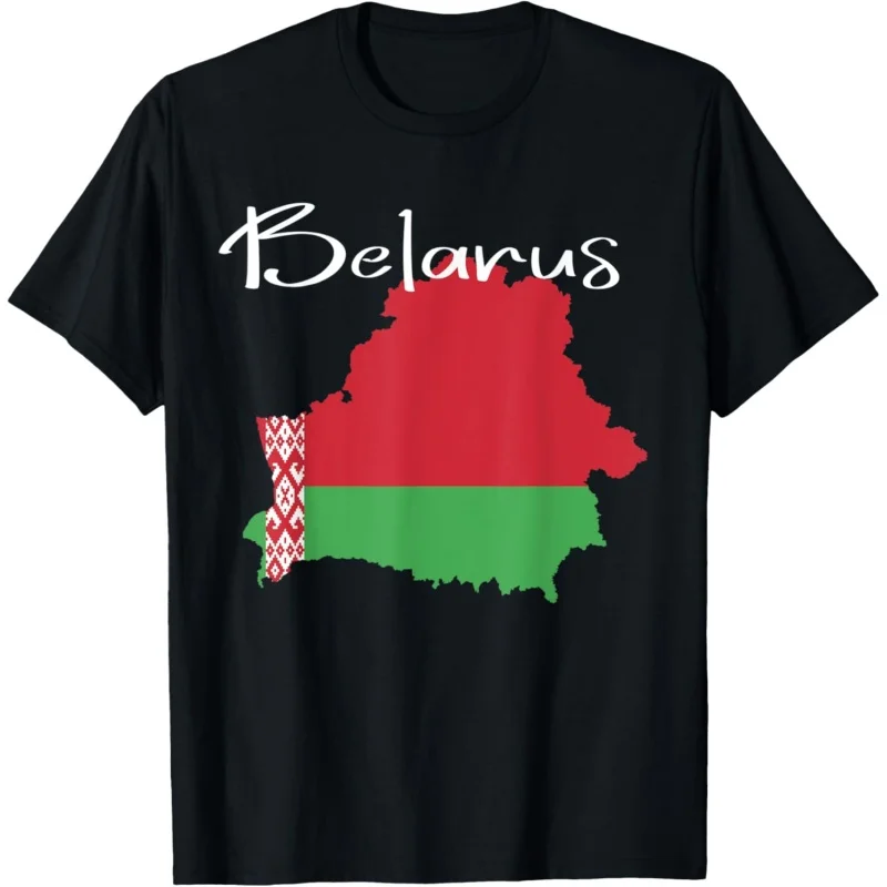 3D Printed Belarusian Love Heart T-Shirt For Men Belarus Flag Map Pattern Tees Summer Loose O-Neck Tops Short Sleeves T Shirts