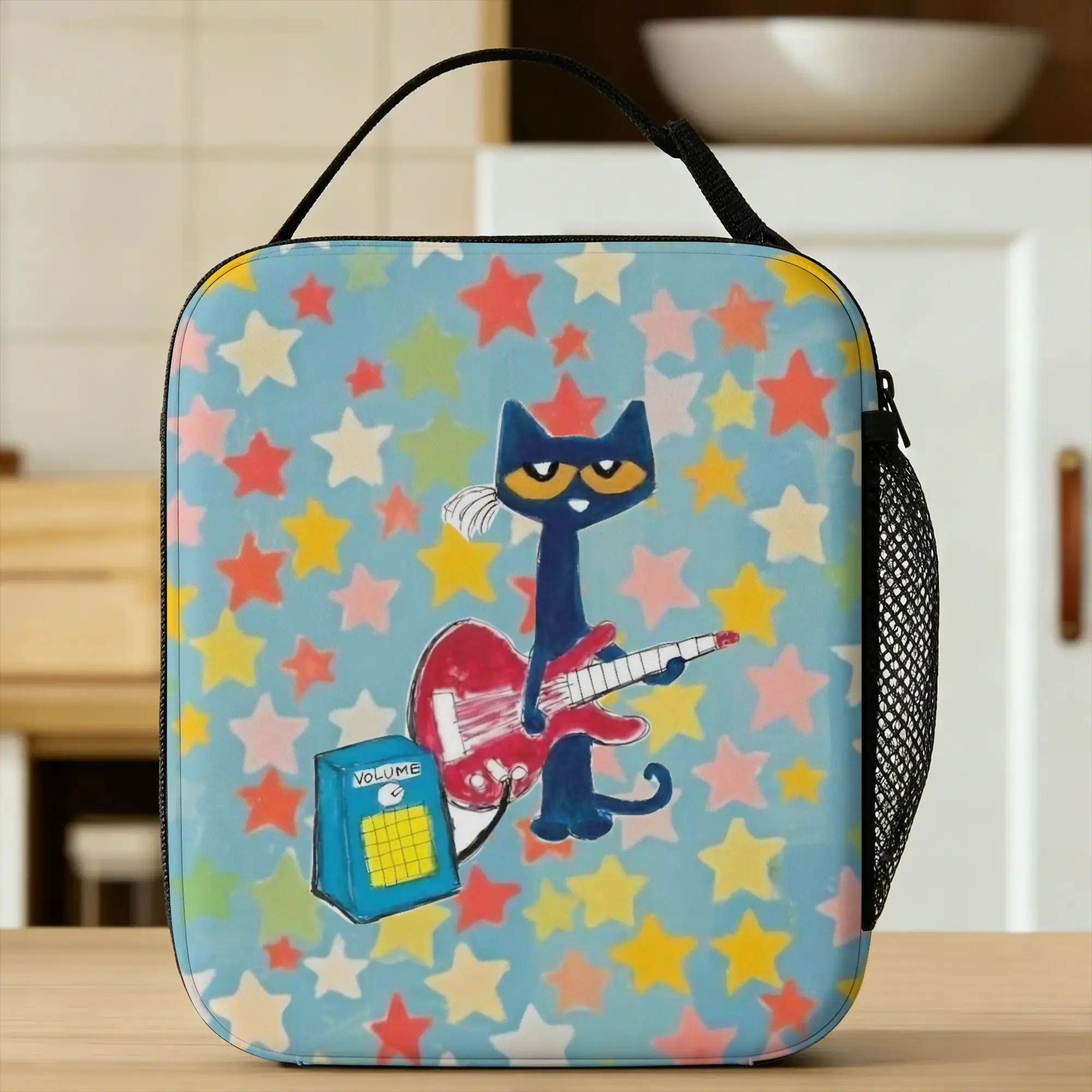 Pete The Cat Stars Insulated Lunch Bags Thermal Bag Lunch Container  High Capacity Tote Lunch Box Food Handbags Beach  Picnic