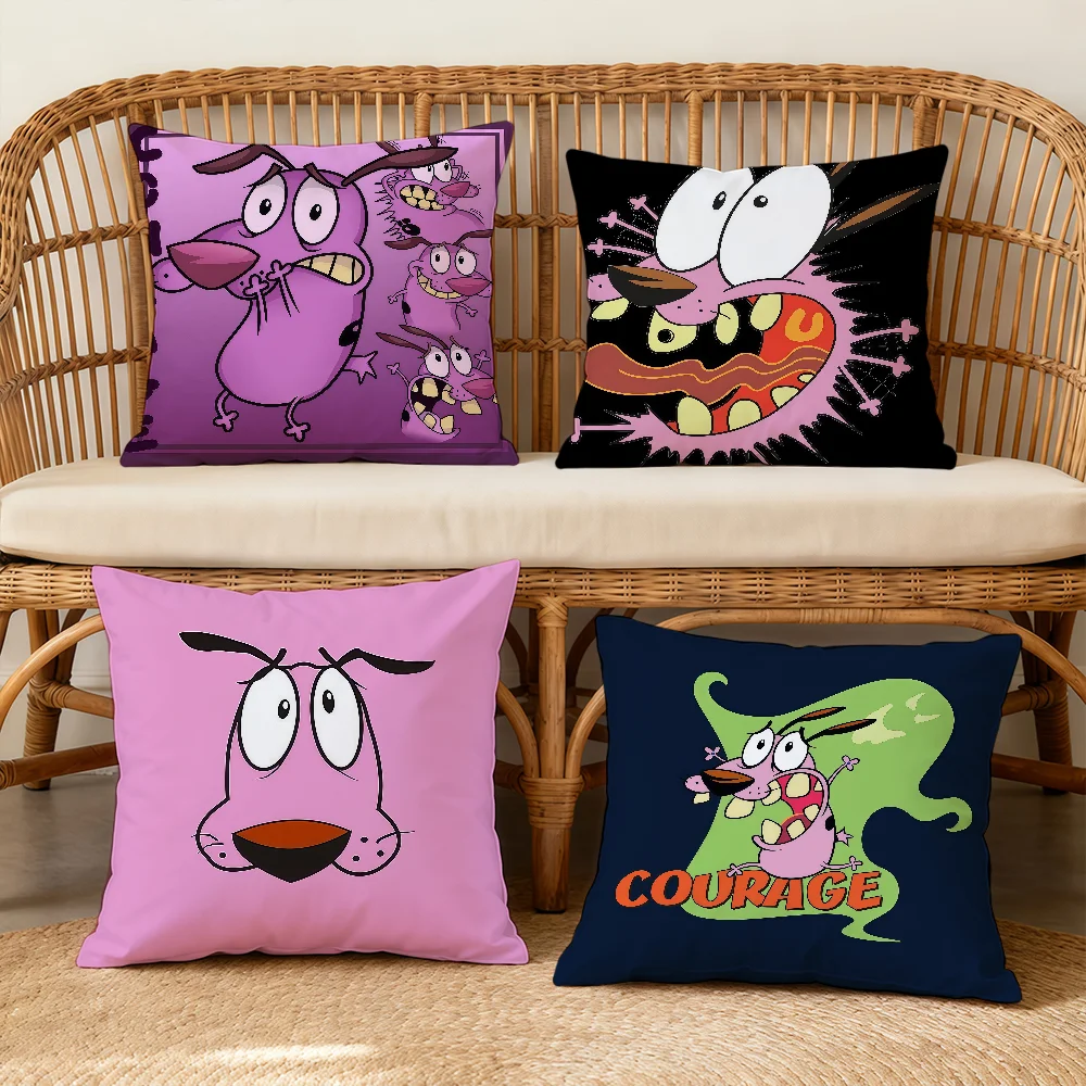 C-COURAGES-ES The C-CowardlyS-ES CT Dog Cushion Cover Square Decorative Throw Pillow Case Sofa Bed Living Room Anniversary Gifts