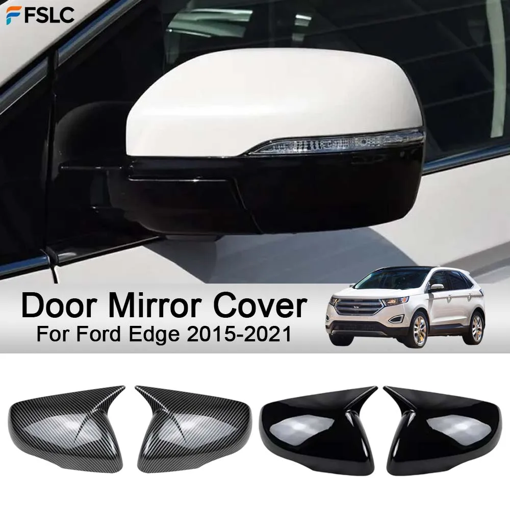 

Накладки на зеркала заднего вида для Ford Edge 2015-2021, черные, из углеродного волокна, аксессуары для стайлинга и модификации автомобиля