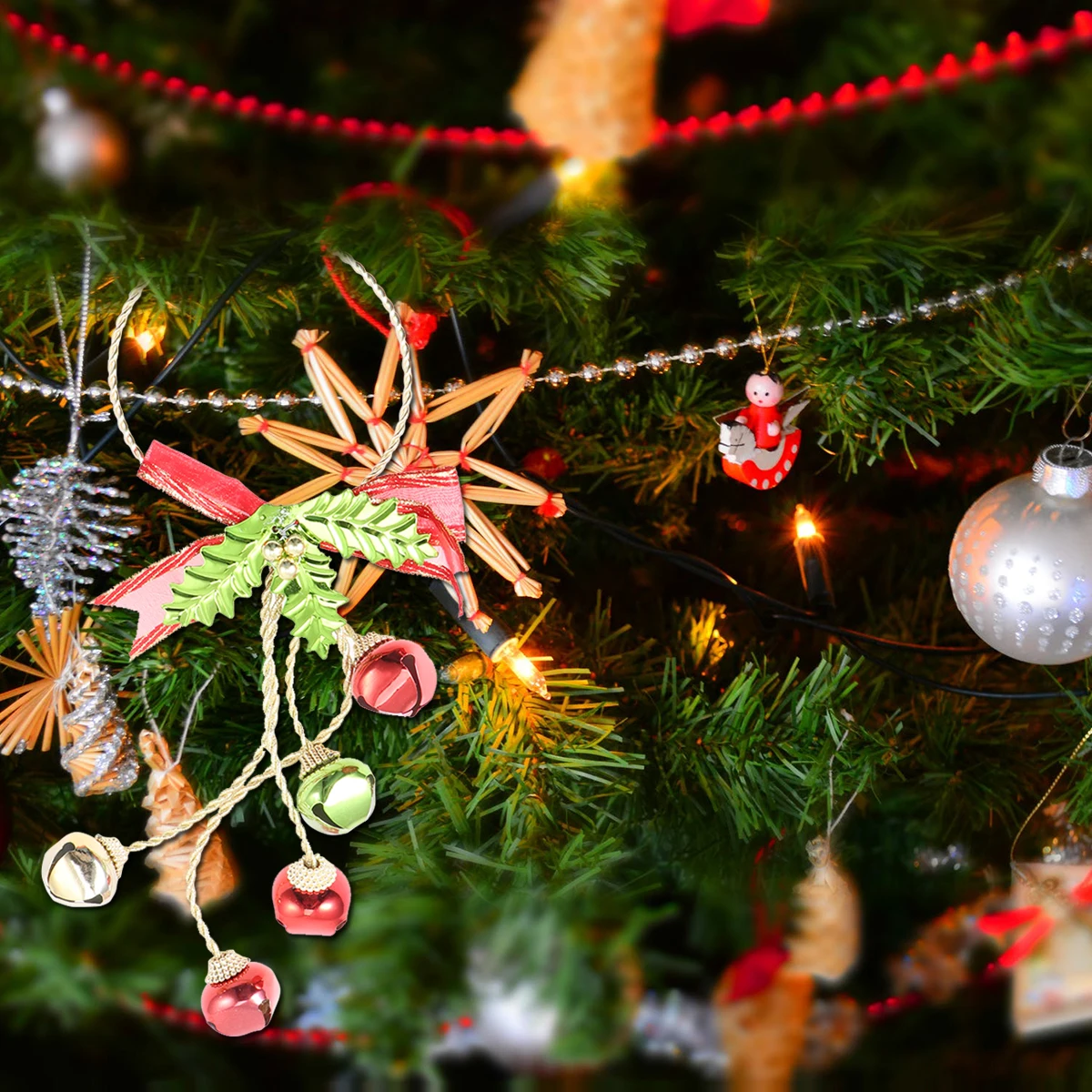 

Christmas Bell Pendant Bells Photo Ornaments Xmas Tree Crafts Decorations Hanging for Home
