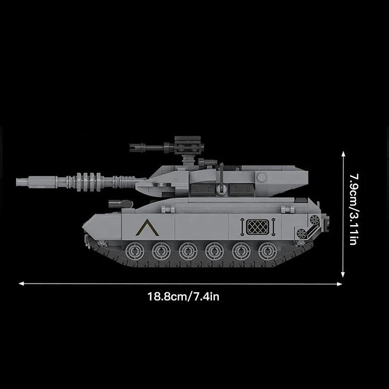 393 قطعة WW2 العسكرية سلاح الحرب MOC الرئيسية معركة دبابة نموذج اللبنات التقنية مركبة الطوب الاطفال اللعب هدية الكريسماس مجموعة