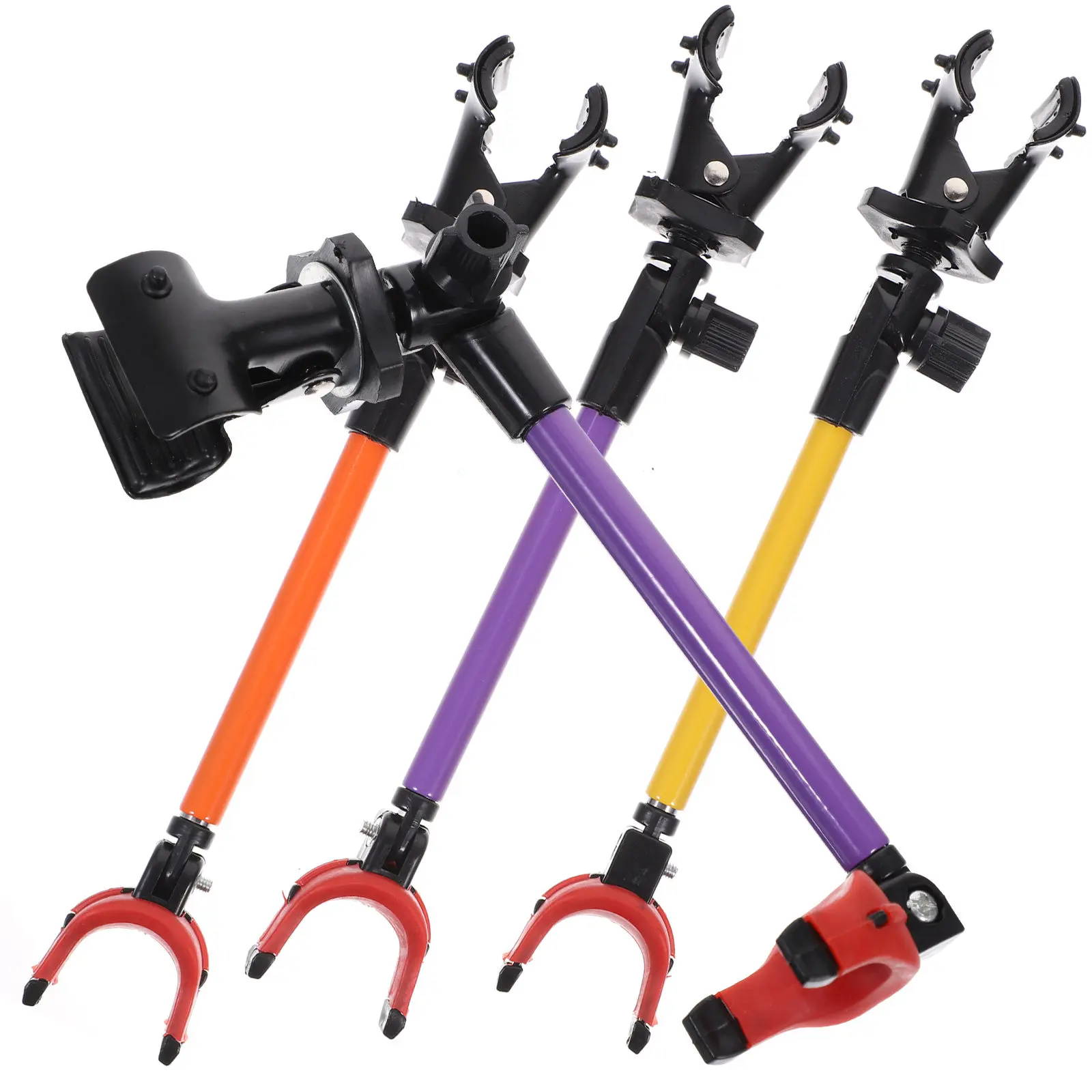 

4Pcs Heavy Duty Adjustable Fishing Rod Holder Stainless Steel Zinc Alloy Anti-Slip Rod Rest Lightweight Strong Corrosion