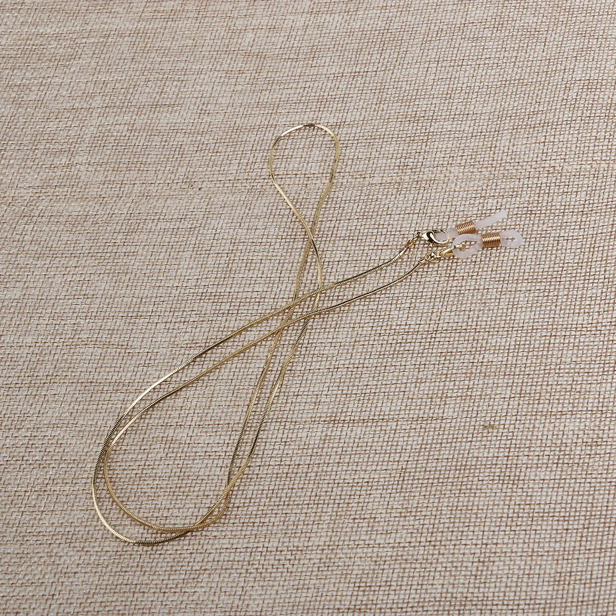 Copper Eyeglass Chain 70Cm Golden Tone Delicate Fashion Eyeglasses Holder Non Slip Adjustable Silicone Tips Metal Coil Cord Gift