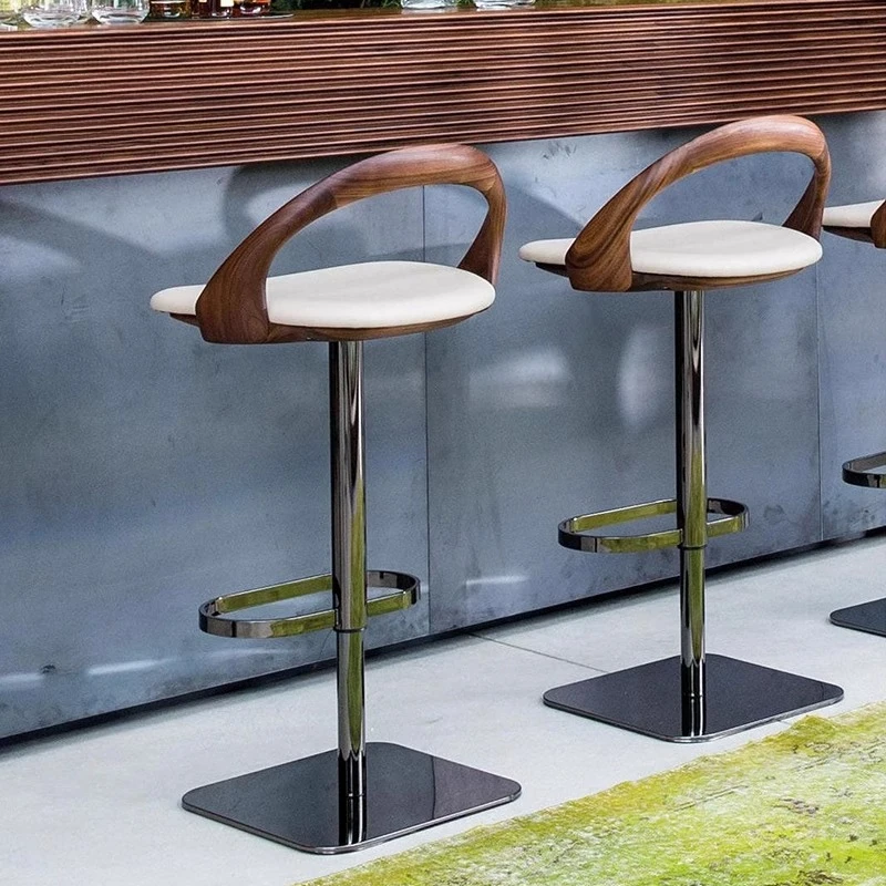 Computer Swivel Bar Chairs Height Design Living Room Nordic Wood Bar Chairs Minimalist Comfortable Cadeira Unique Furniture