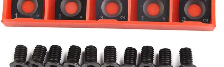 

Квадратные твердосплавные лезвия R150 (15x15x2,5 мм) + 10 твердосплавных винтов для токарных станков с ЧПУ, деревообрабатывающих токарных станков, деревообработки