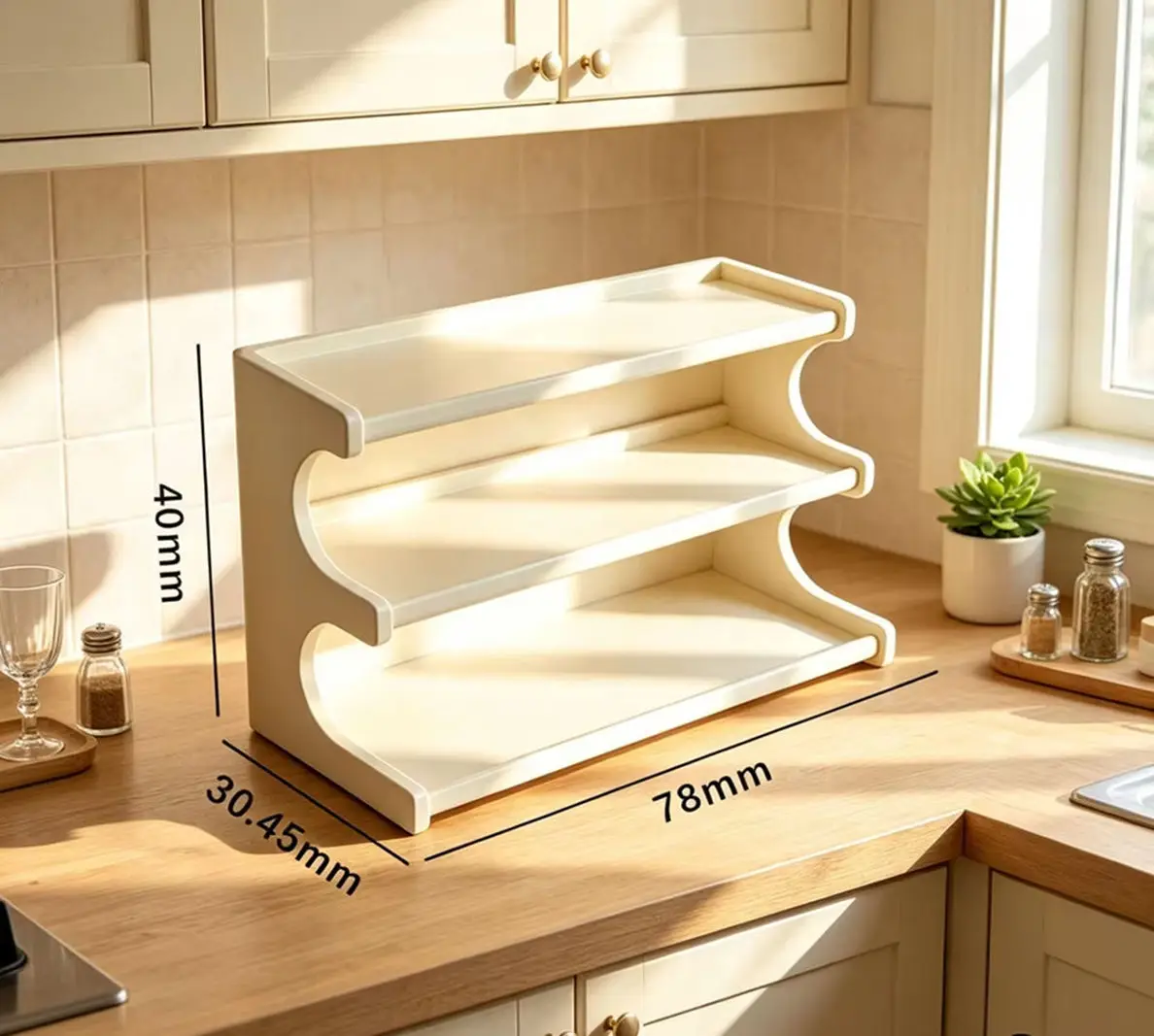 1:12 Scale Mini Kitchen Storage Rack Dollhouse Furniture Spice Shelf Model,Micro Scene Decor Accessory for OB11Doll Pretend Play