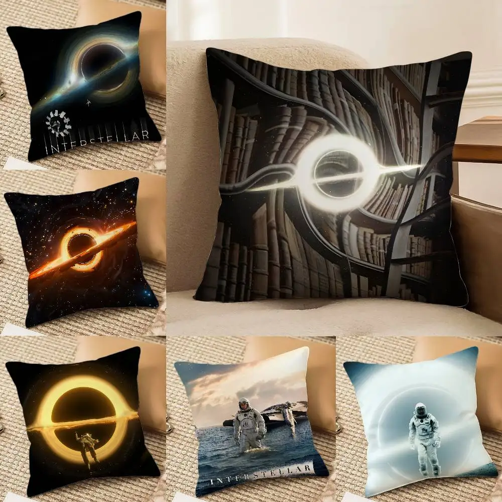 Fiction Planet Style Interstellar Travel-A كيس وسادة مريح أريكة سرير حريري أنيق غير مرئي سحاب غطاء وسادة مزخرف #2