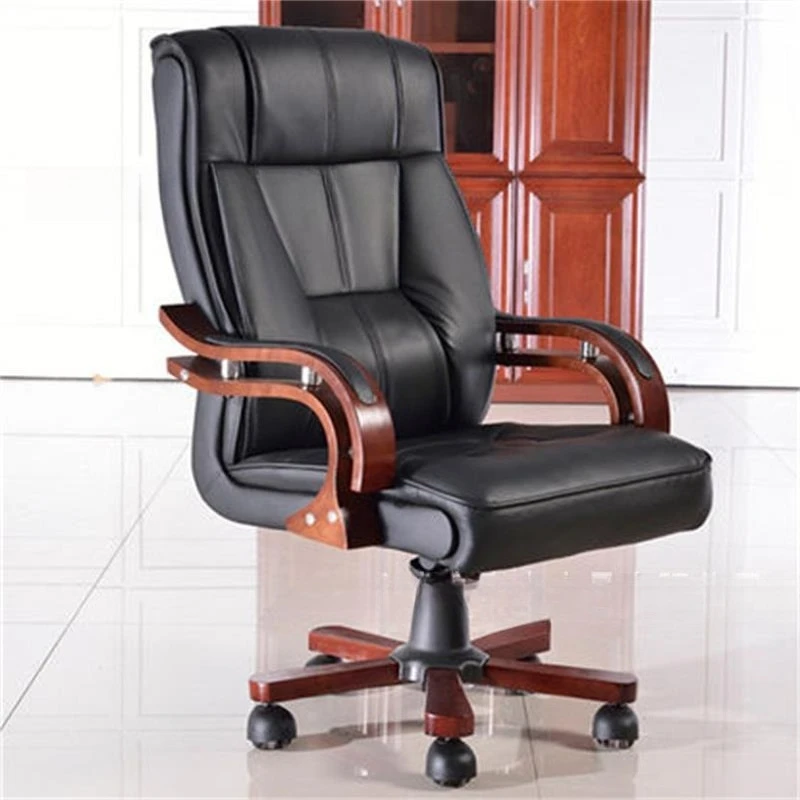 Boss , CEO , manager office, computer chair, genuine leather reclining adjustable solid wood swivel