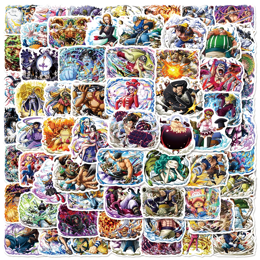 

10/30/60/120pcs Cool Anime One Piece Stickers Classic Manga Graffiti Decals Skateboard Helmet Phone Car Cartoon Sticker Kids Toy