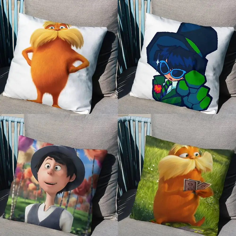 

cute Music The Lorax Cushion Cover Suitable For Sofa Car Bedroom Office Cushions Decorative Pillow Case
