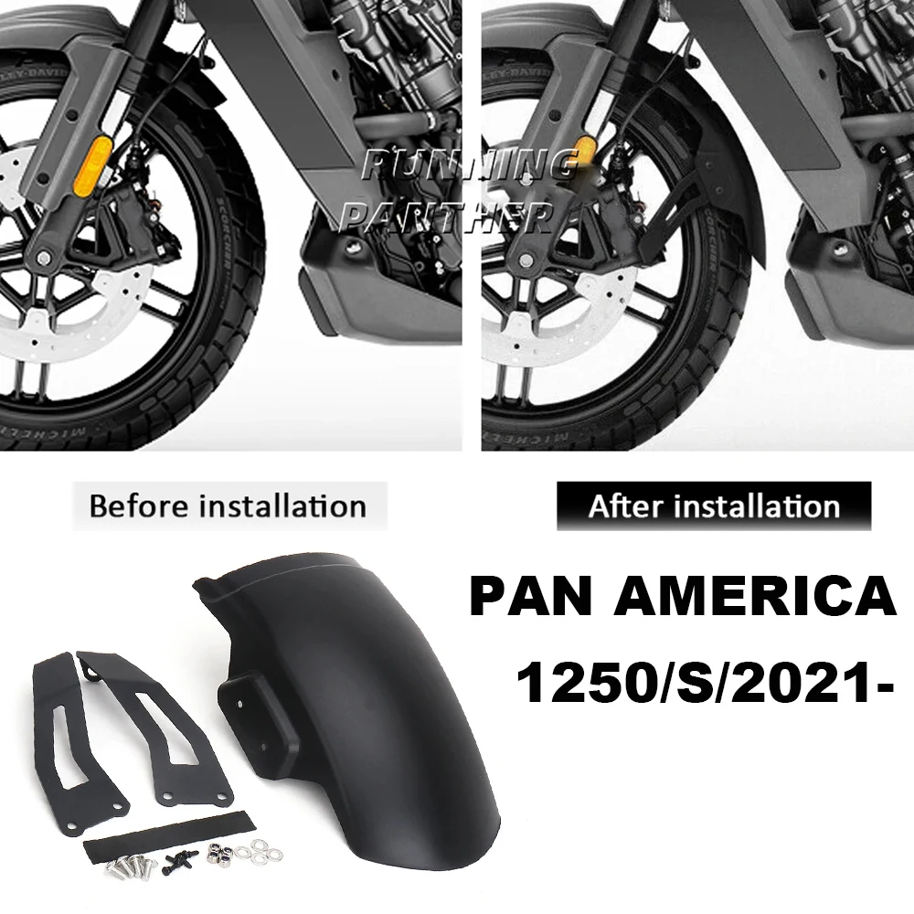 Motorcycle Extended by 265mm Mudguard ABS Mud Guard Kit Front Fender For Pan America 1250 Special PA1250 S PA1250S 2021-2024