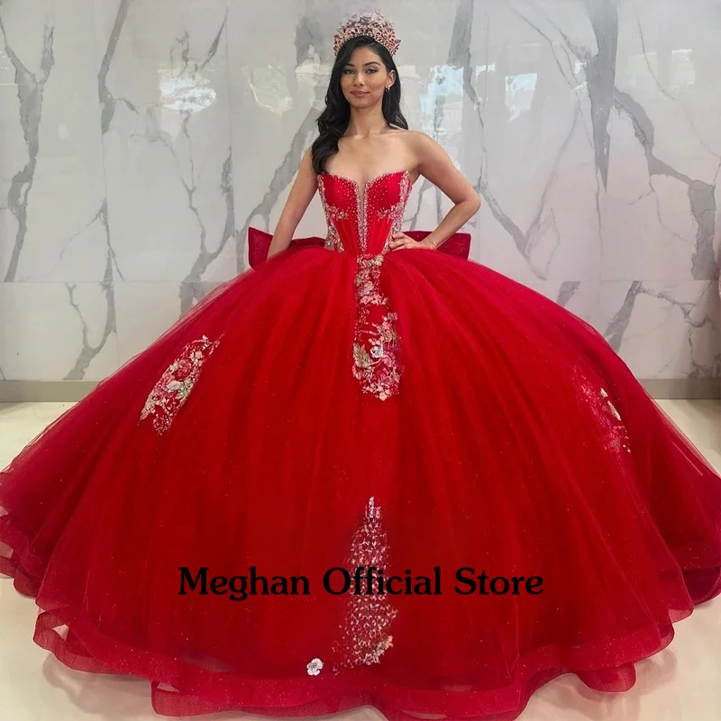 

Необычное платье Quinceanera с бантом без рукавов и аппликацией из тюля со стразами Vestido De 15, Quinceaneras Morado по индивидуальному заказу