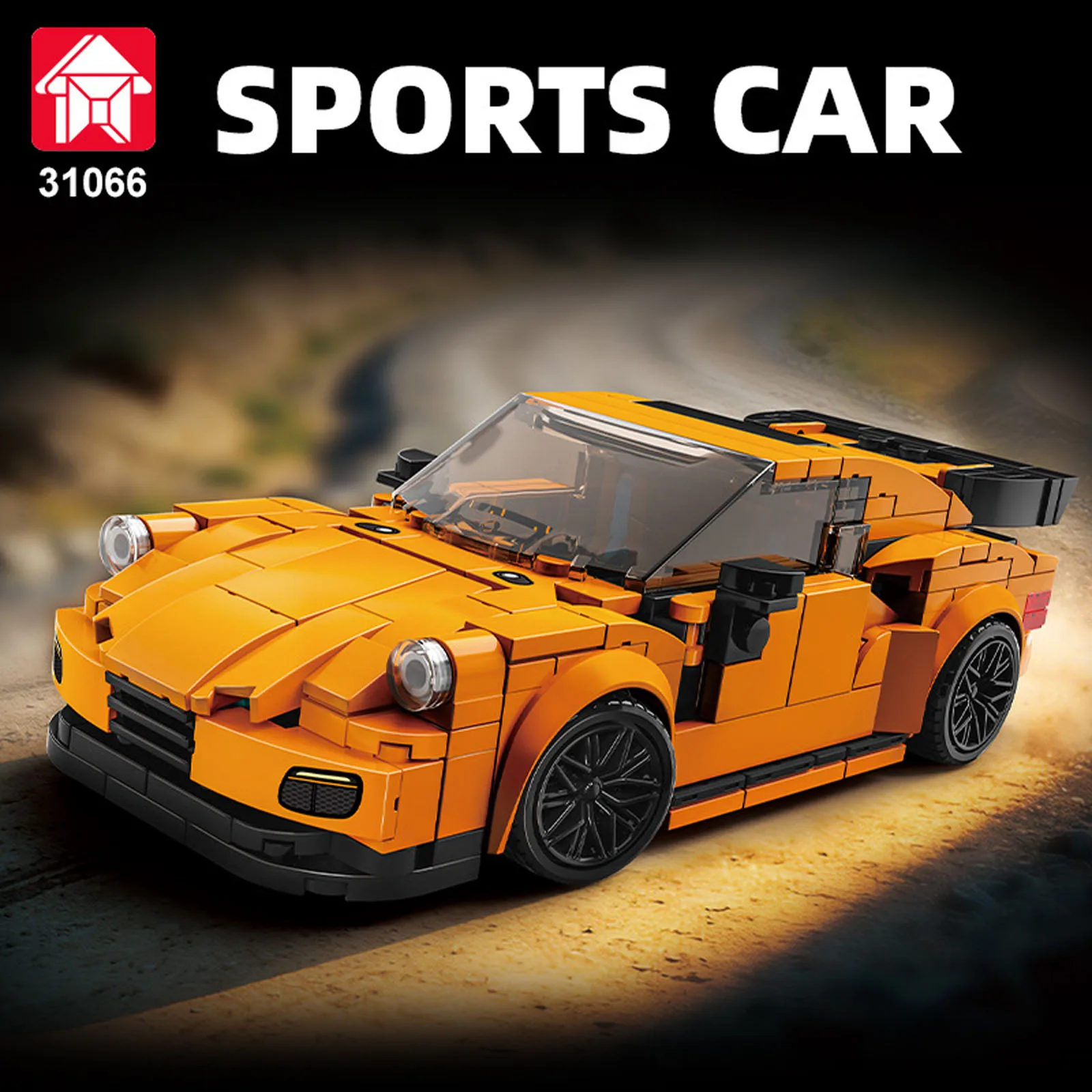 

31066 Оранжевый спортивный автомобиль: конструктор, классическая модель суперкара, гоночная машина, игрушки для сборки, для мальчиков, 8-блоковая модель, декор для автомобиля, подарки на день рождения