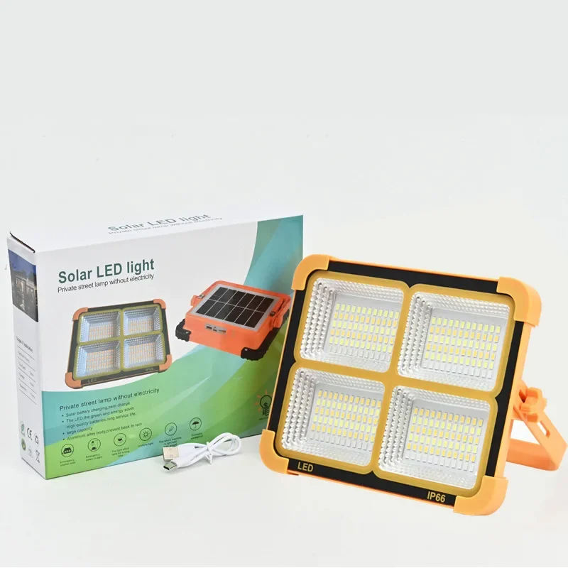 

Solar portable light, rechargeable flood light, outdoor camping light, portable super bright household mobile emergency light