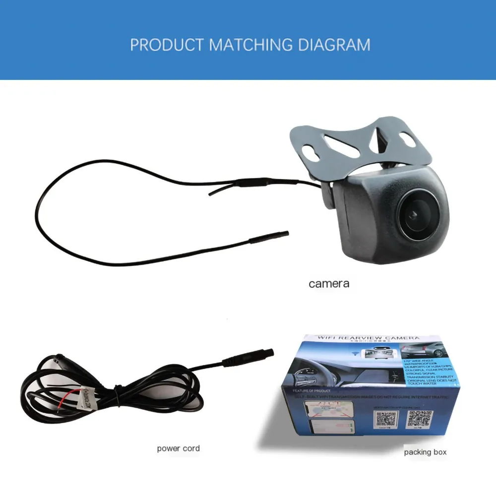 720p Wireless Wifi Car Camera High-definition Starlight Night Vision Blind Area Rear View Reversing Image IP67 Waterproof