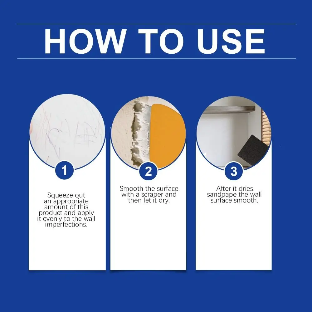 Efficient Quick-Drying Formula Dry Wall Repair Kit Multi-Functional Crack Repair Wall Repair Paste Wall Patch Kit Wall Mending