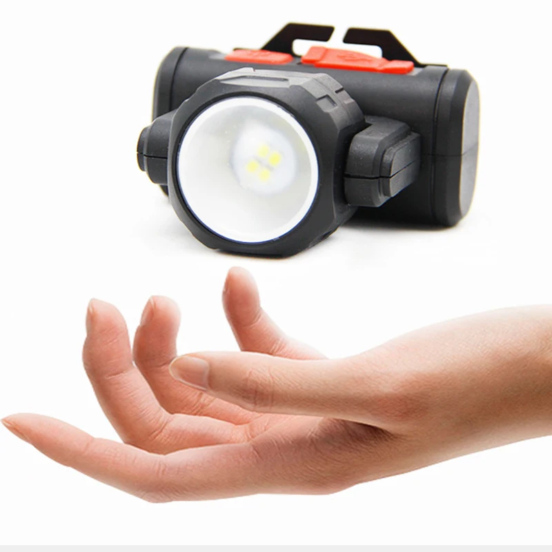 Lampe frontale rotative à LED Rechargeable, double éclairage, idéal pour la pêche