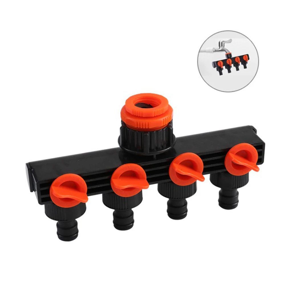 

4 Way Distributor ABS Plastic Garden Hose Pipe Splitter Water Connector 4 Way Tap Shunt Watering Pipe Connector Irrigation Tool