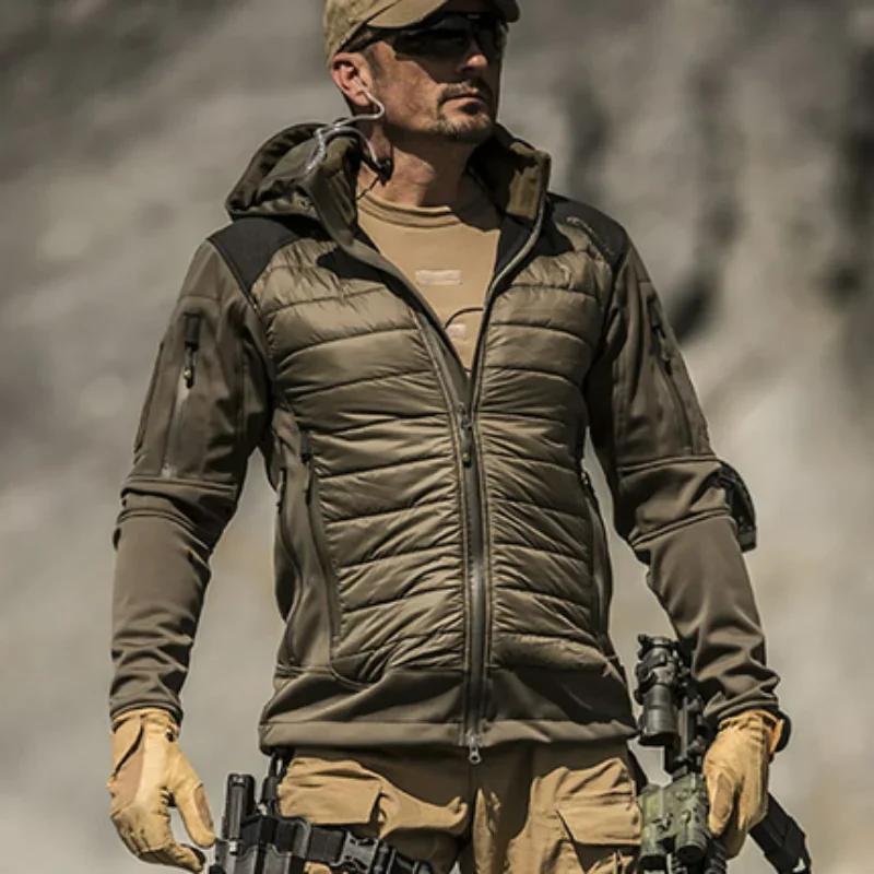 Outdoor Tactical Soft Shell Jacket, Upgraded Windproof and Waterproof, Detachable Hood, Isg2.0