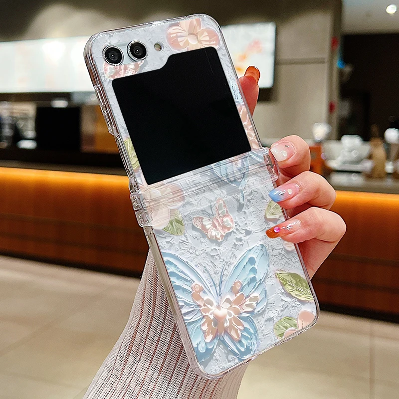 Transparente Hartschalen-Handyhülle mit Schmetterlingsdruck für Samsung Galaxy Z Flip8 Flip6 Flip7 FE Flip 8 7 6 5 4 3 5G Stoßfeste Durchsichtige Schutzhülle – Detail 11