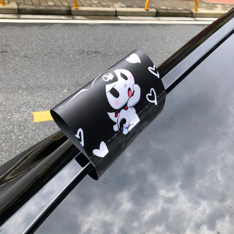 Sanrio Kuromi Car Washing Labels Cartoon Creative PVC Waterproof Washing Mark Door Tag Stickers Car Rear Tail Cover Decorative