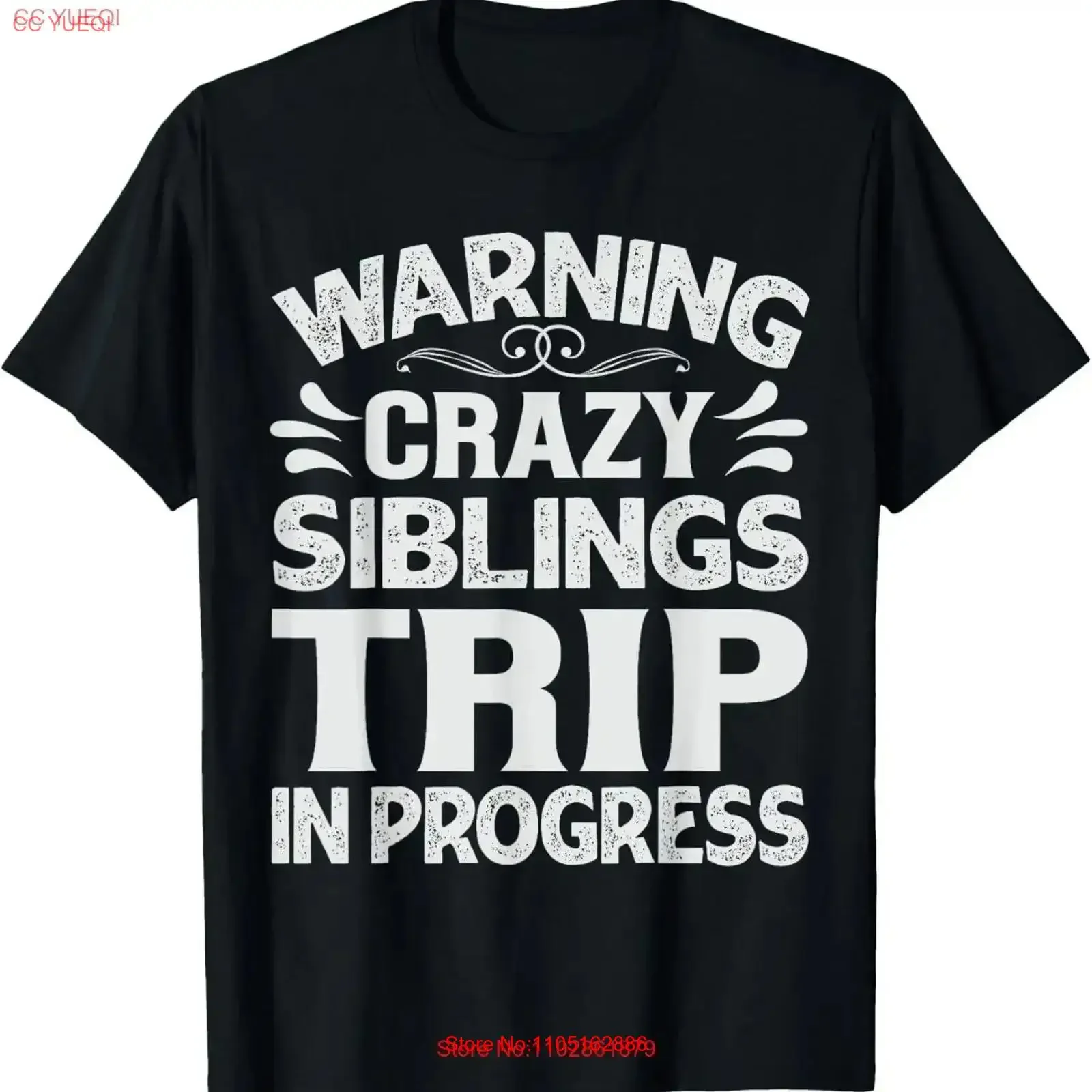 Warning Crazy Siblings Trip In Progress with T Shirt vintage Washed Top For Everyday Wear designer clothes streetwear vintage