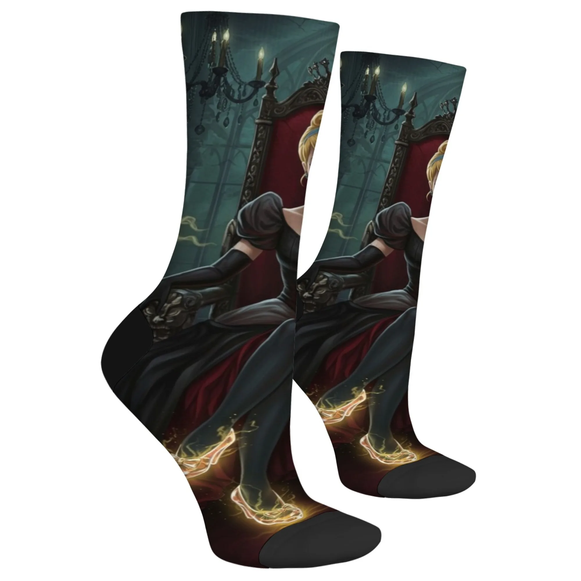 Calcetines divertidos de princesa de cuento de hadas de fantasma oscuro, calcetines con estampado de dibujos animados de terror de Hip-Hop callejero, calcetines informales cómodos de moda Unisex, regalo