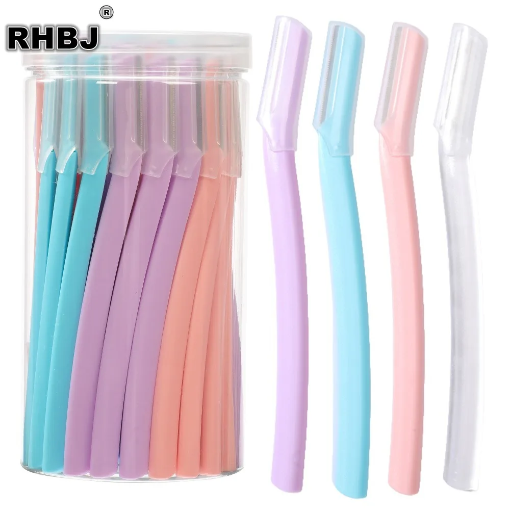 10/24pcs Portable Eyebrow Trimmer Blades Face Razor Hair Remover for Eye Brow Epilation Shaver Cutter Blades Makeup Tools