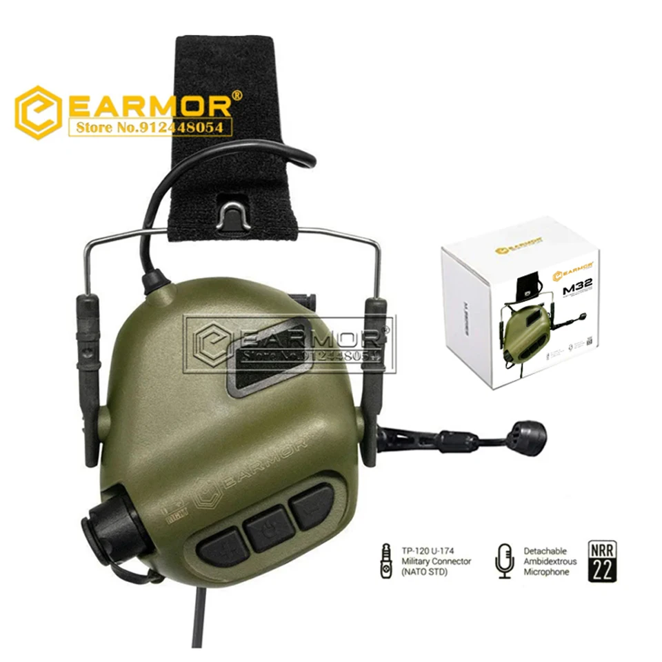 EARMOR M32 MOD4 Tactical Headset Anti Noise Headphones Aviation Communication Shooting Earphone