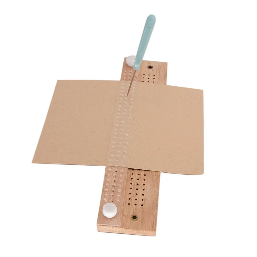 Hand Bookbinding Bookbinding Ruler Set Great Stencils Punching Tool Book Binding Kits Cutter Guide with Needle Scrapbooking Tool