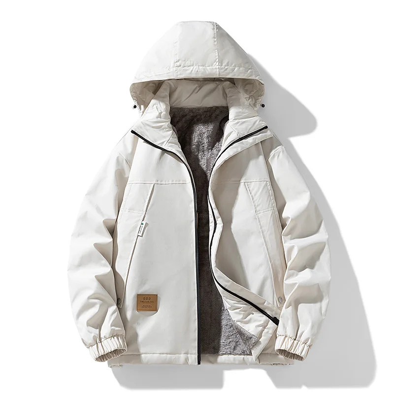 

Флисовый пуховик, мужская осенне-зимняя мужская одежда больших размеров, мужская спортивная велосипедная куртка на открытом воздухе, утолщенная ветрозащитная куртка с капюшоном