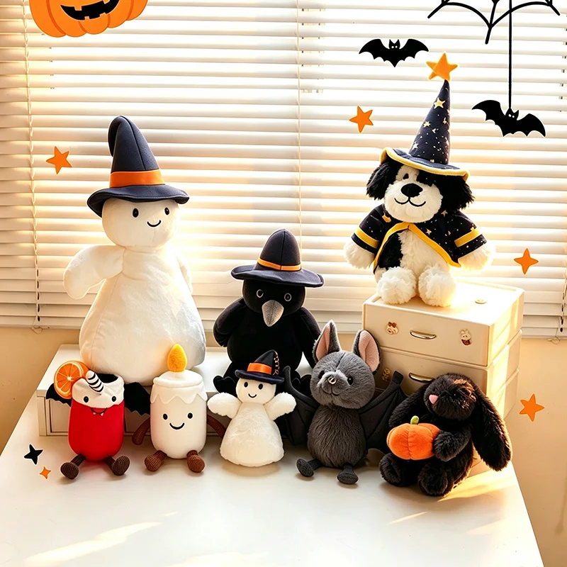 Halloween Plusie Series Cartoon Rabbit Crow Ghost Bat Doll Party Props Decro Trick Xmas Gifts