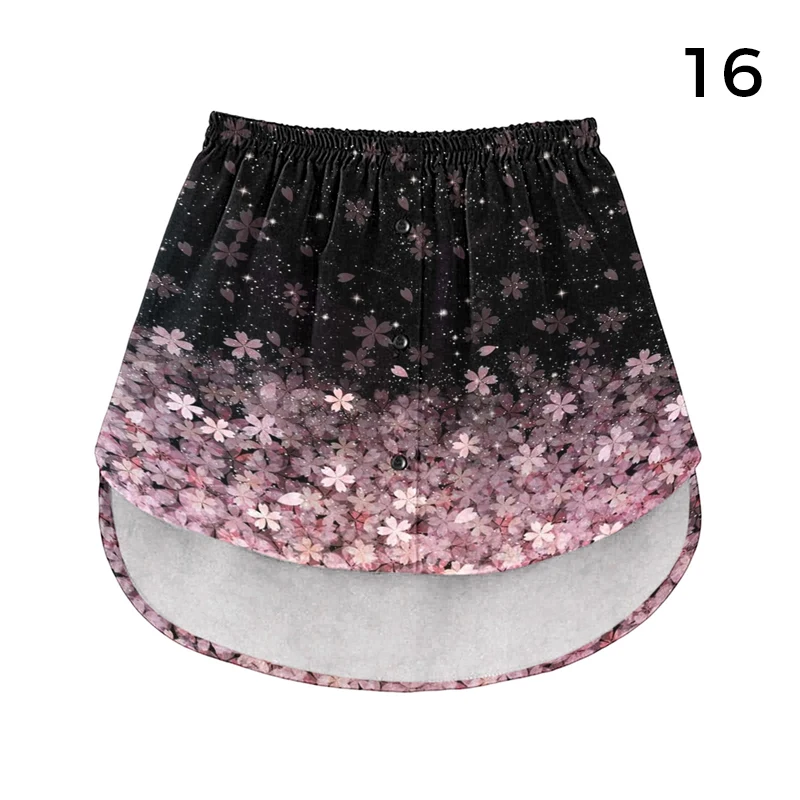 Mulheres camisa falsa saia irregular cauda gradiente destacável underskirt blusa bainha extensor de algodão bainha falsa mini saia bainha falsa