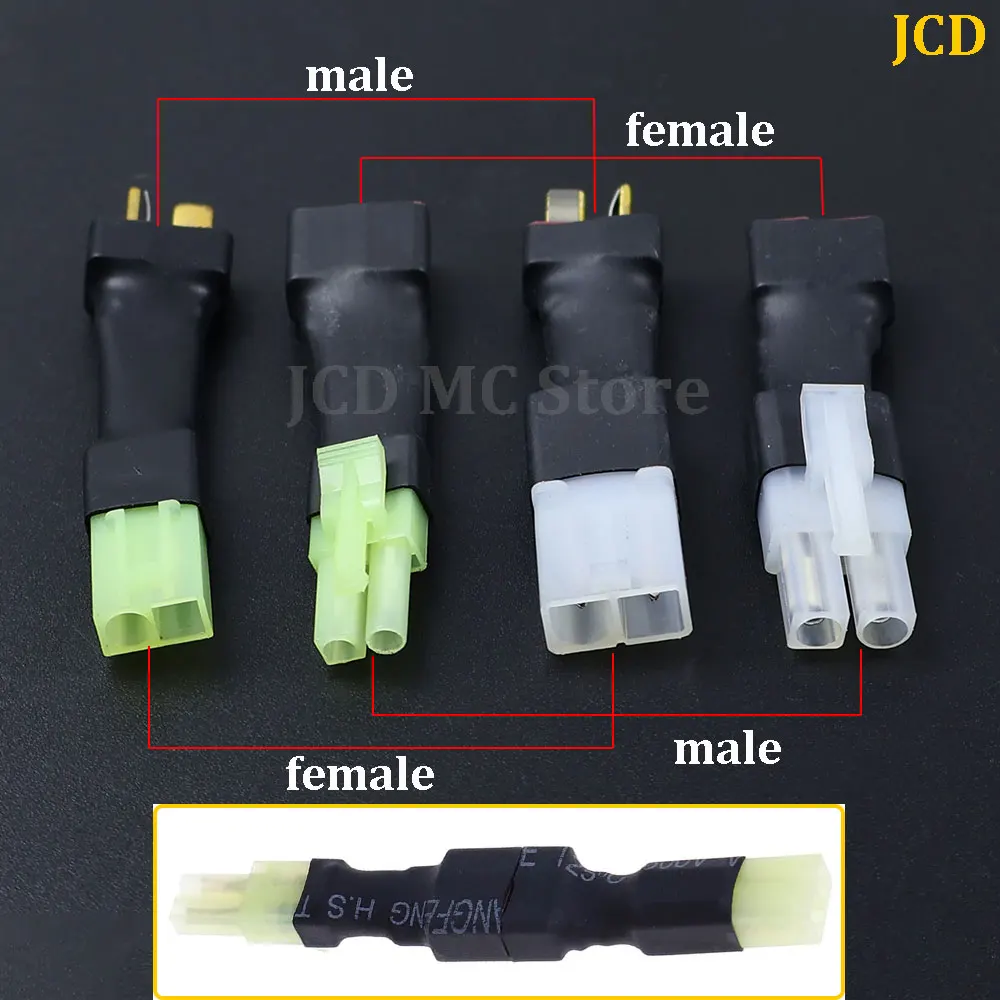 1PC T Plug F/M To Mini Tamiya Plug Female Male Adapter Connector For Kyosho RC Battery ESC RC Toy Accessories Remote Control Toy