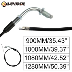 LESQUE Bent Head Gas Throttle Oil Cable For 49cc 50cc 60cc 70cc 80cc Motorcycle Dirt Pit Bike ATV 900mm 1000mm 1080mm 1280mm