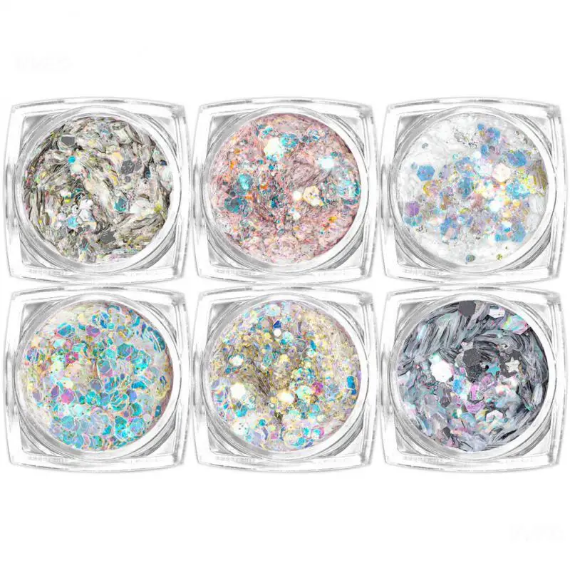 Nail Glitter Powder Sequins Aurora Gel Polish Decor Nail Art Decoration Nail Accessories Colorful Manicure Sparkling Nail Flakes