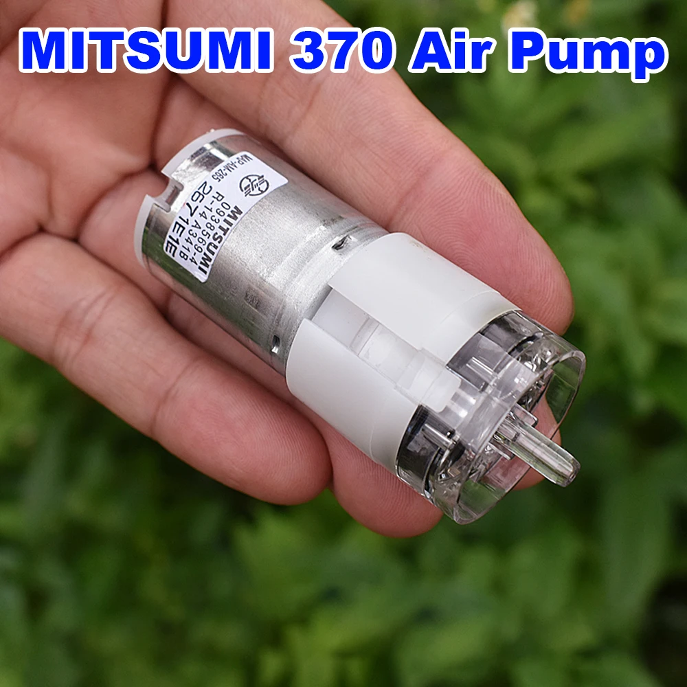 MITSUMI 370 silnikowa pompa powietrza DC 3.7V 5V 6V ciśnieniomierz pompa wspomagająca wyciszenie pompa tlenu duży przepływ akwarium akwariowe